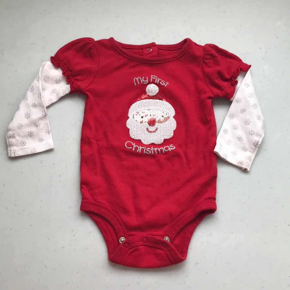 5/$25 KOALA KIDS LS Santa Sequin Snowflake Arms